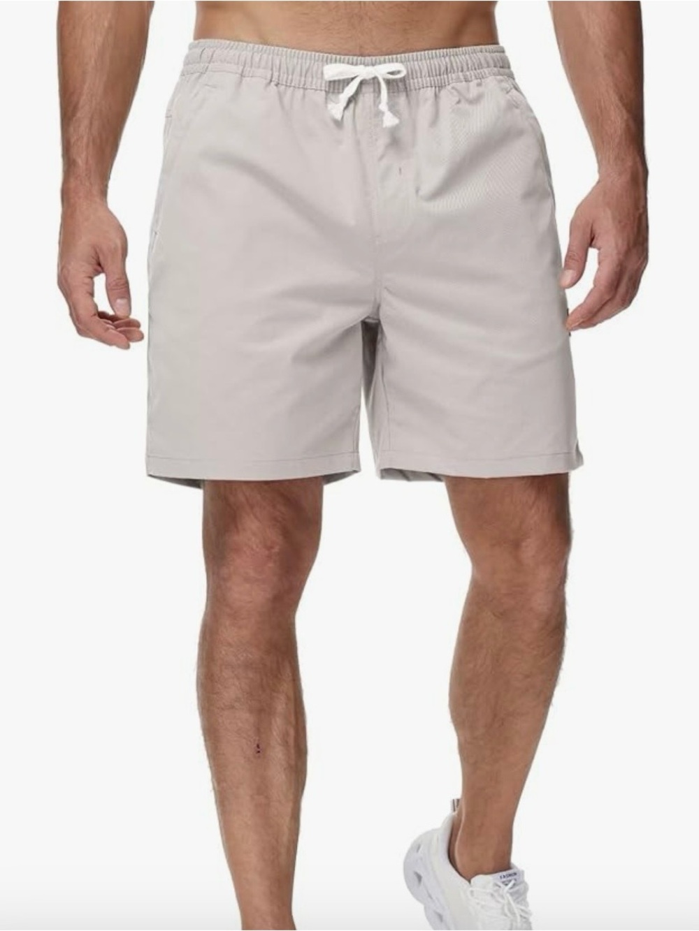 No Fear. Men's Casual Elastic-Waist Jean Shorts in Light Gray